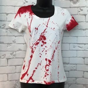 Women’s custom dyed bloody Tee for Halloween